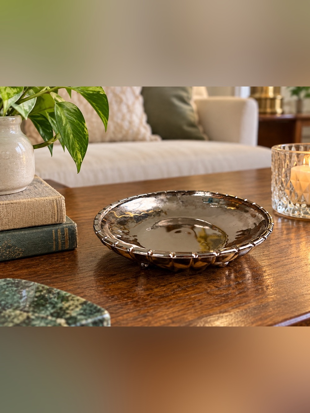 Ashtray Decorative Brown Glass Bowl - Home Dining